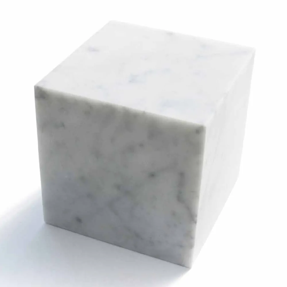 Viadurini Living Deko Artikel Und Wohnaccessoires-Briefbeschwerer im Würfel-Design aus satinweißem Carrara-Marmor Made in Italy - Qubo