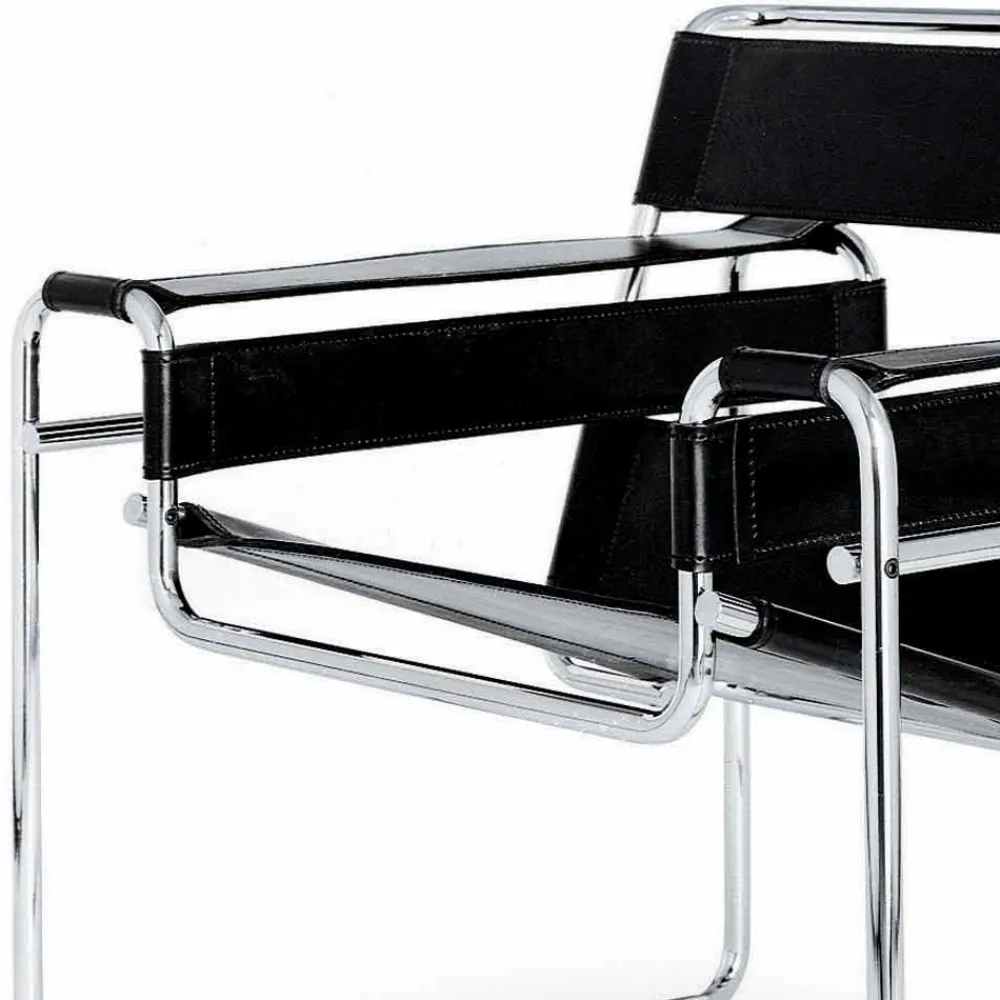 Viadurini Living Bürosessel-Bürosessel aus Leder mit Gestell aus verchromtem Stahl Made in Italy - Cefeo