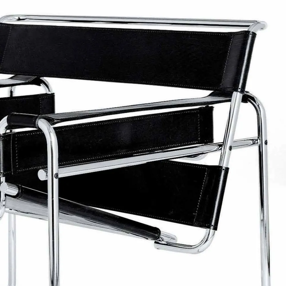 Viadurini Living Bürosessel-Bürosessel aus Leder mit Gestell aus verchromtem Stahl Made in Italy - Cefeo