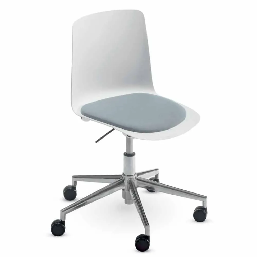 Viadurini Living Bürostühle-Bürostuhl aus Aluminium und Polypropylen Hergestellt in Italien, 2 Stück - Charita