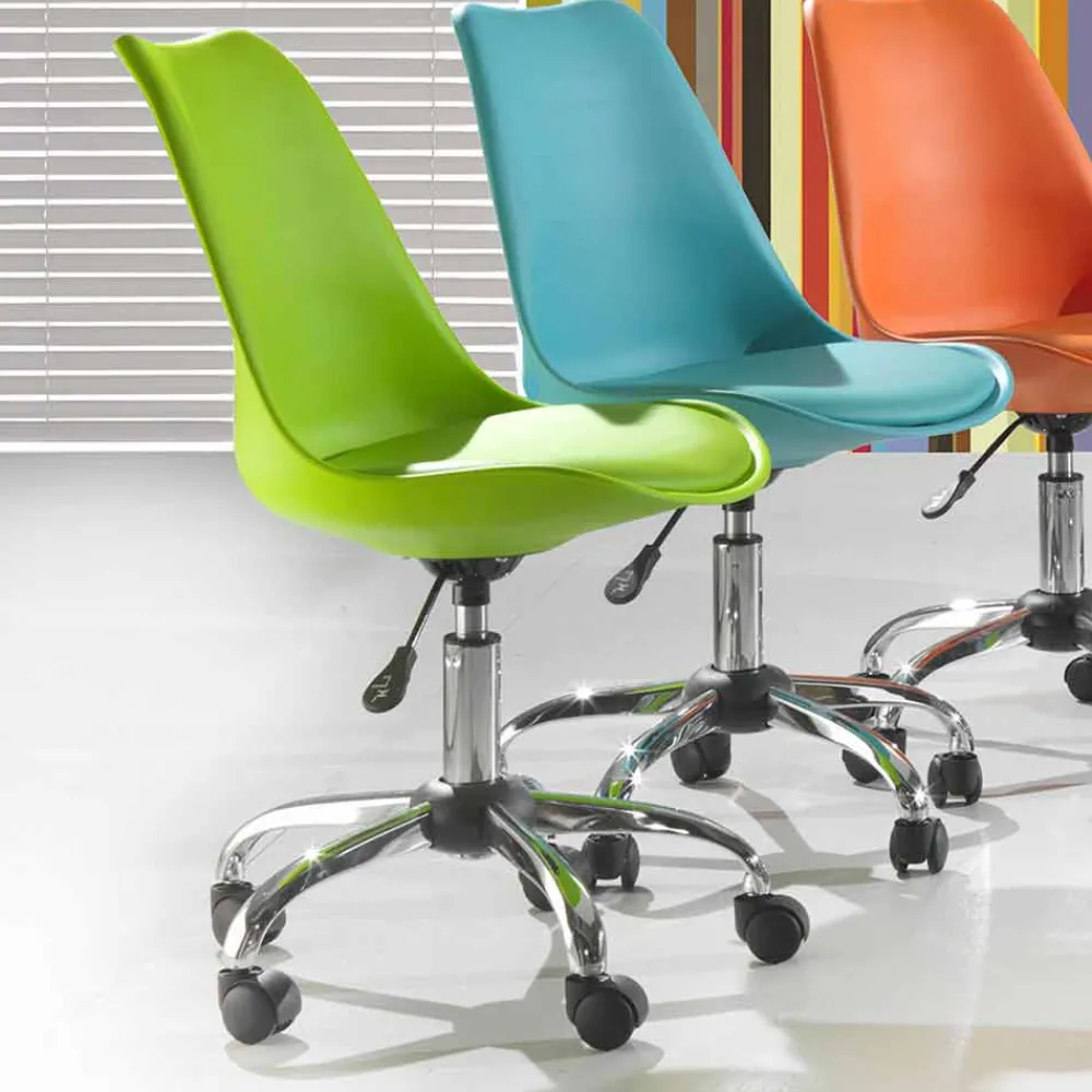 Viadurini Living Bürostühle-Bürostuhl aus farbigem Polypropylen und Metall - Loredana