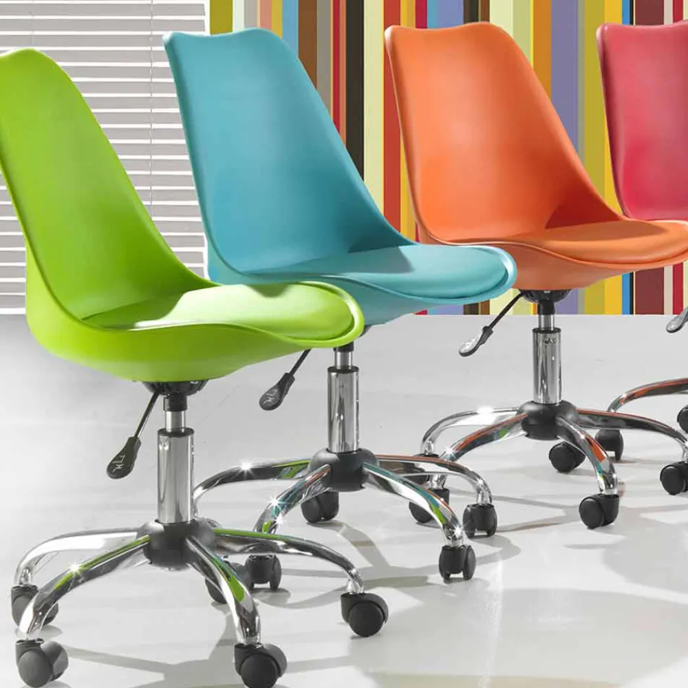 Viadurini Living Bürostühle-Bürostuhl aus farbigem Polypropylen und Metall - Loredana