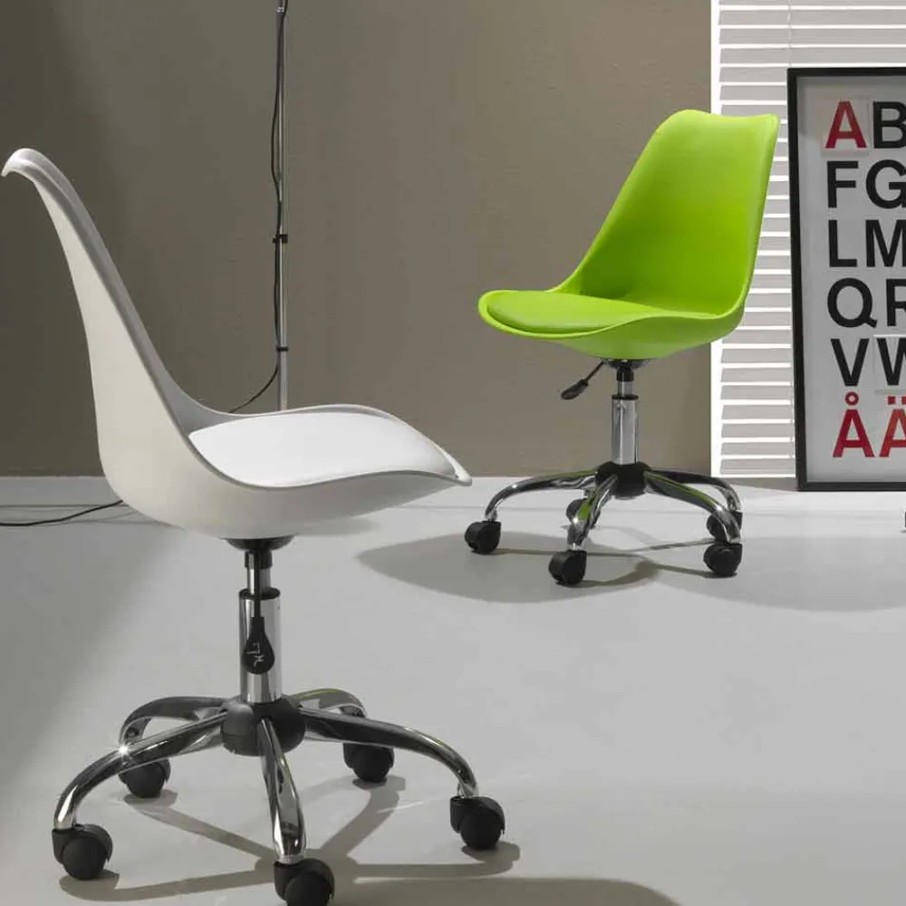 Viadurini Living Bürostühle-Bürostuhl aus farbigem Polypropylen und Metall - Loredana