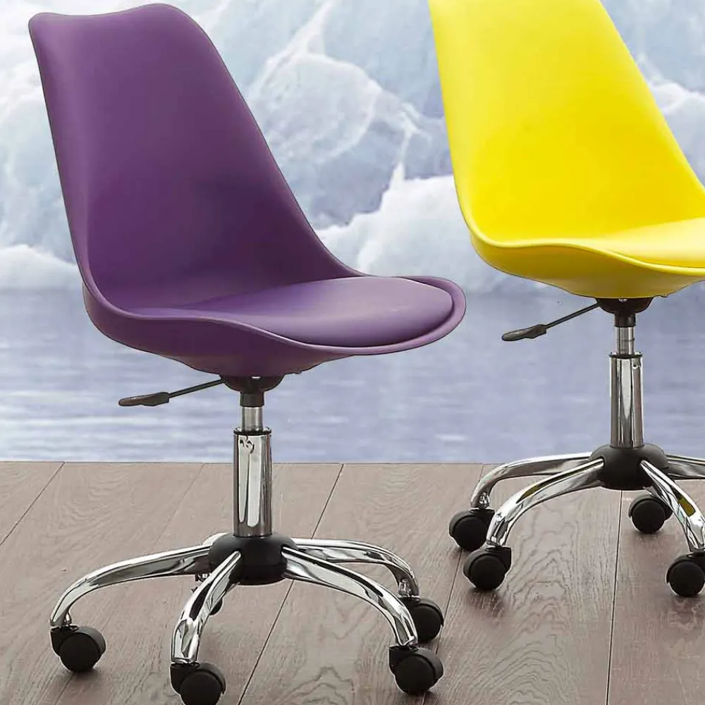 Viadurini Living Bürostühle-Bürostuhl aus farbigem Polypropylen und Metall - Loredana