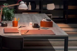 Limac Design Bürozubehör-Bürozubehör für Schreibtisch Made in Italy aus gebundenem Leder - Brando