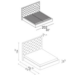 Viadurini Night Design Polsterbetten-Capitonné-Doppelbett mit optionalem Stauraum Made in Italy - Sciocco