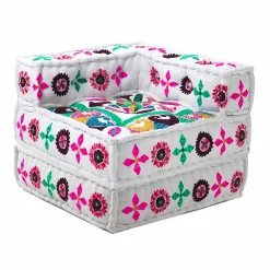 Viadurini Living Moderne Sessel-Chaise Longue Armchair von Ethnic Design aus Patchwork-Baumwolle für Wohnzimmer - Fiber