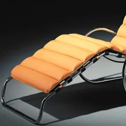 Viadurini Living Recamiere|Recamiere-Chaiselongue aus Leder mit Gestell aus verchromtem Stahl Made in Italy - Beirut