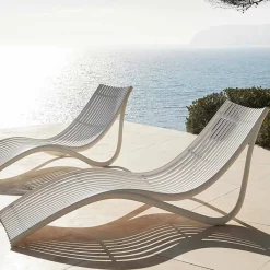 Vondom Sonnenliegen-Chaiselongue im Freien in Weiß oder Ecru-Design, 4 Stück - Ibiza von