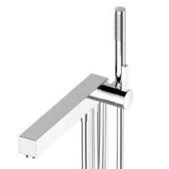 Viadurini Bathroom Badewannearmaturen-Chrom-Boden-Badewannenarmatur mit Einhebelmischer - Erik