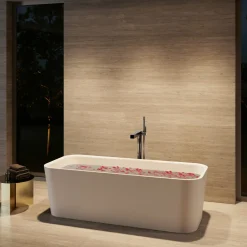 Viadurini Bathroom Badewannearmaturen-Chrom-Boden-Badewannenarmatur mit Einhebelmischer - Erik