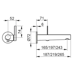 Viadurini Bathroom Waschbeckenarmaturen-Chrom-Waschtischarmatur zur Wandmontage 3 Größen - Erkole