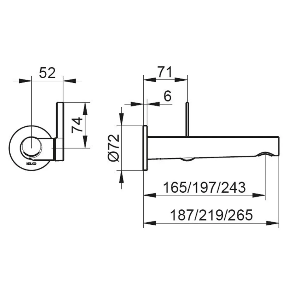 Viadurini Bathroom Waschbeckenarmaturen-Chrom-Waschtischarmatur zur Wandmontage 3 Größen - Erkole