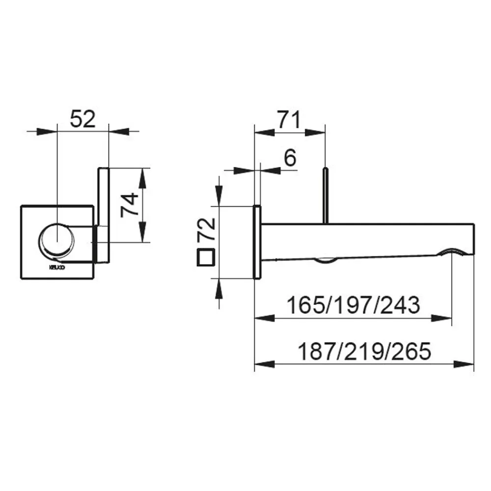 Viadurini Bathroom Waschbeckenarmaturen-Chrom-Waschtischarmatur zur Wandmontage 3 Größen - Erkole