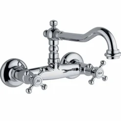 Viadurini Taps Küchenarmaturen-Classic Style Group für Wandküchenwaschbecken aus Messing Made in Italy - Limousine