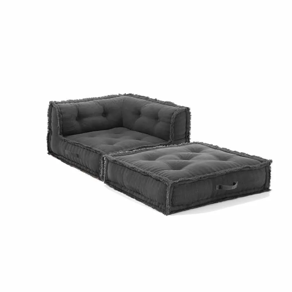 Viadurini Living Moderne Sessel-Corner Chaise Longue Sessel aus grauer, grüner oder blauer Baumwollfaser