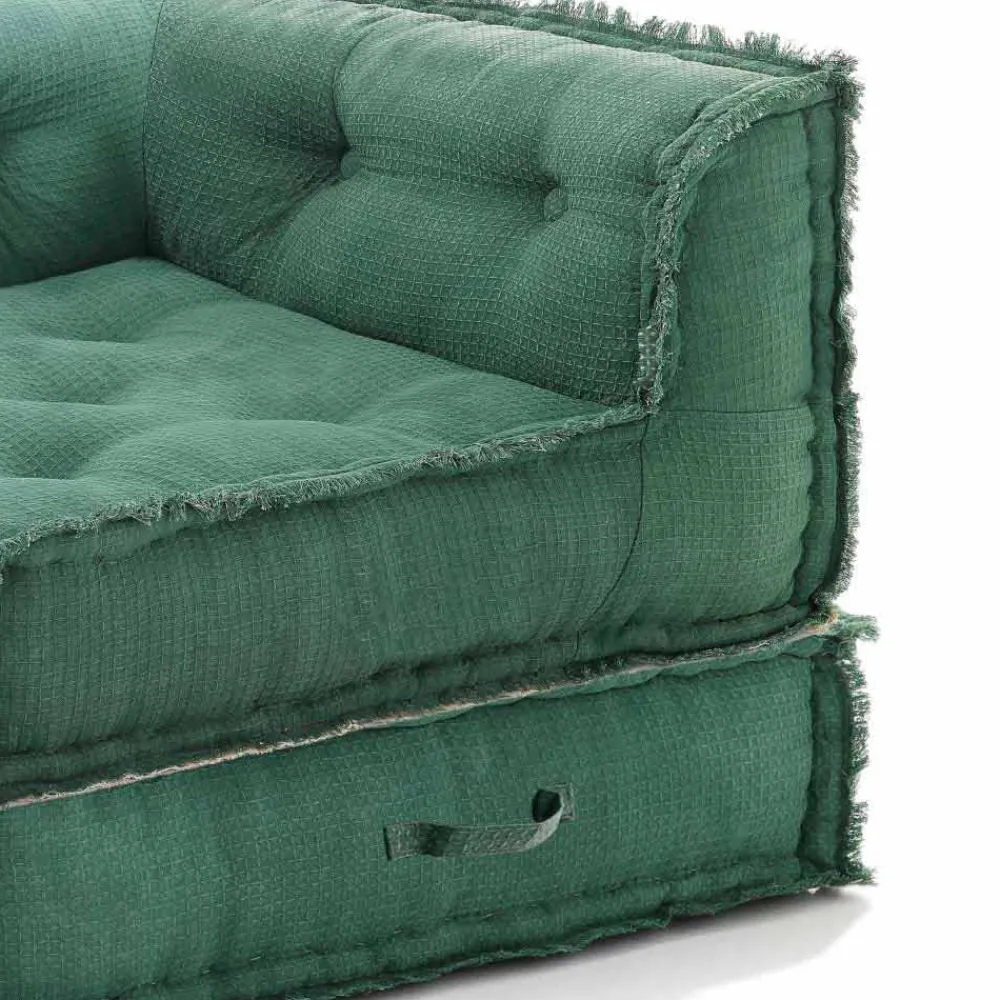 Viadurini Living Moderne Sessel-Corner Chaise Longue Sessel aus grauer, grüner oder blauer Baumwollfaser