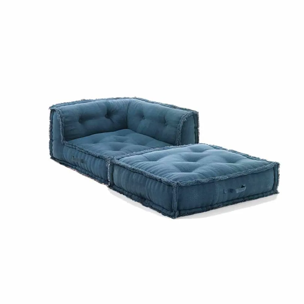 Viadurini Living Moderne Sessel-Corner Chaise Longue Sessel aus grauer, grüner oder blauer Baumwollfaser