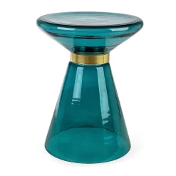 Viadurini Living Moderne Couchtische-Couchtisch aus Glas und Dekor aus vermessingtem Stahl - Gabrio