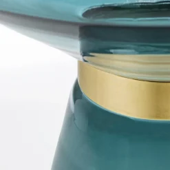 Viadurini Living Moderne Couchtische-Couchtisch aus Glas und Dekor aus vermessingtem Stahl - Gabrio