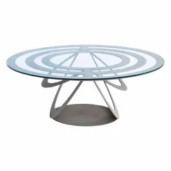 Viadurini Living Moderne Couchtische-Couchtisch aus Glas und weißem oder schiefer-farbigem Eisen Made in Italy - Olfeo