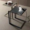 Viadurini Living Moderne Couchtische-Couchtisch aus Metall und Glas mit geometrischem Design - Zigozago