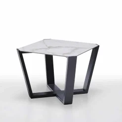 Viadurini Living Moderne Couchtische-Couchtisch aus Steinzeug und Holz, Hochwertig Made in Italy - Titanic