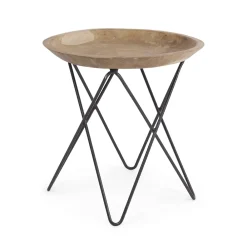 Viadurini Living Moderne Couchtische-Couchtisch aus Teakholz und Stahl Industriedesign - Stiletto