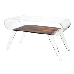 Viadurini Living Moderne Couchtische-Couchtisch aus transparentem Plexiglas oder mit Designholz - Gips