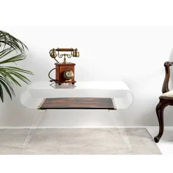 Viadurini Living Moderne Couchtische-Couchtisch aus transparentem Plexiglas oder mit Designholz - Gips