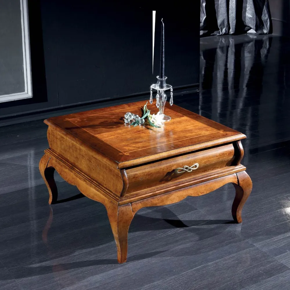 Viadurini Classic Klassische Couchtische-Couchtisch aus Walnussholz mit Schublade Made in Italy - Hastings