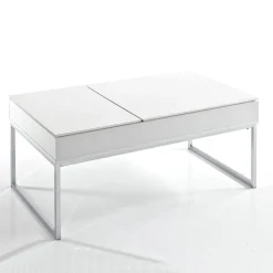 Viadurini Living Moderne Couchtische-Couchtisch aus weißem Mdf und Metall mit Behälter - Garland