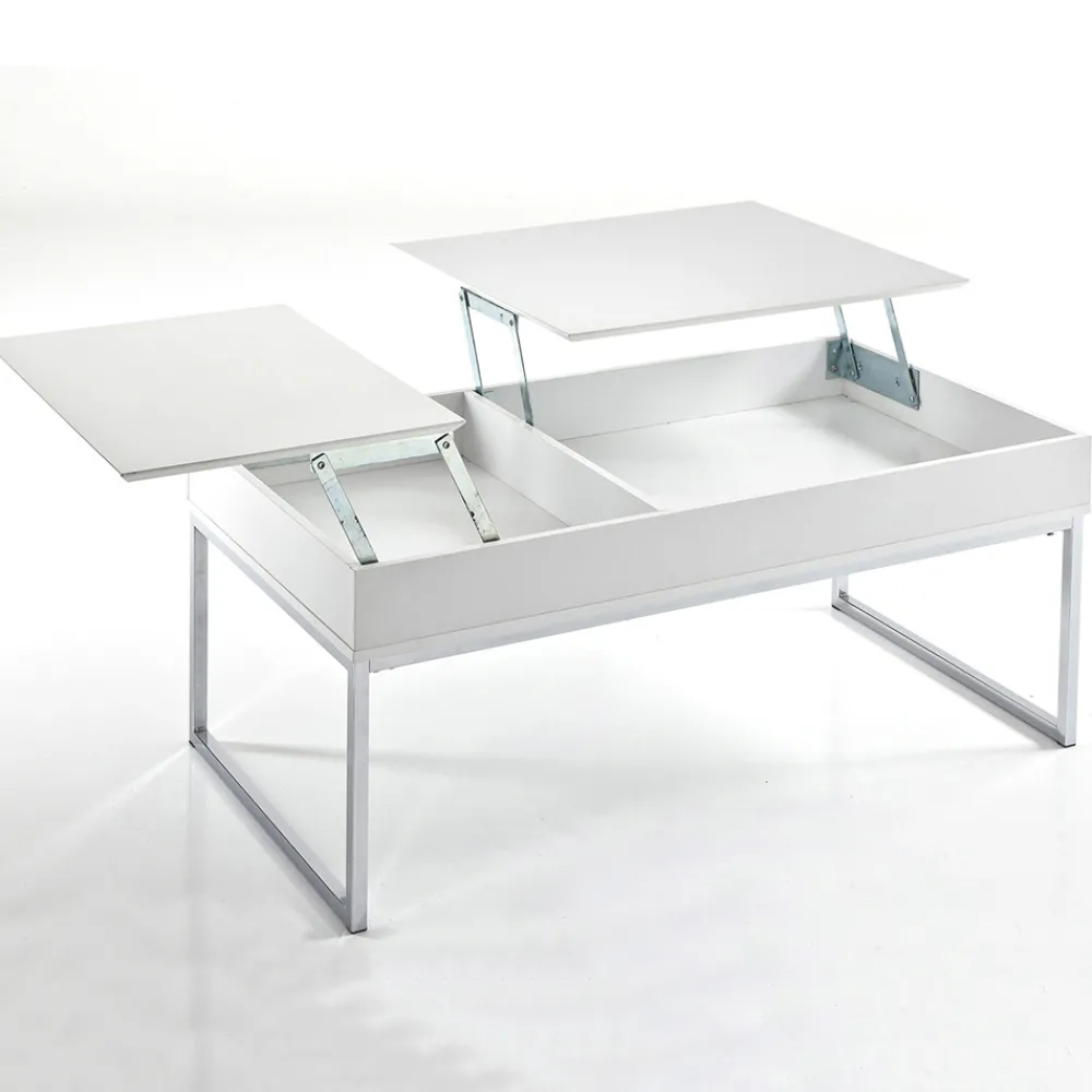 Viadurini Living Moderne Couchtische-Couchtisch aus weißem Mdf und Metall mit Behälter - Garland