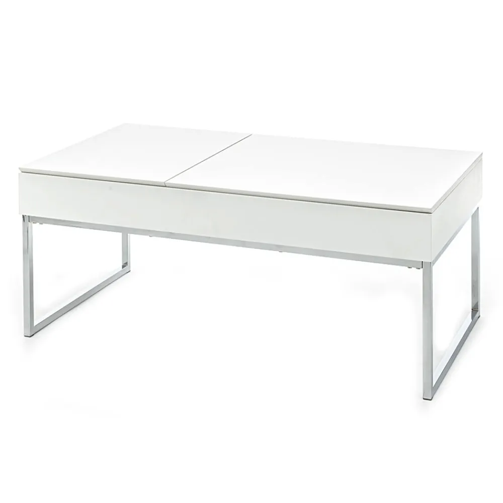 Viadurini Living Moderne Couchtische-Couchtisch aus weißem Mdf und Metall mit Behälter - Garland