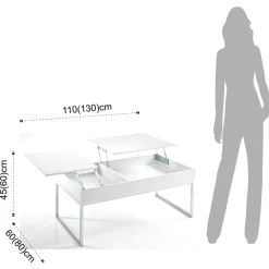 Viadurini Living Moderne Couchtische-Couchtisch aus weißem Mdf und Metall mit Behälter - Garland