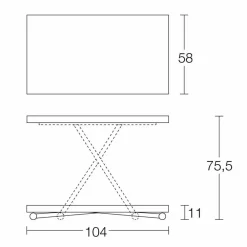 Viadurini Living Tisch Höhenverstellbar-Couchtisch Cabrio in einen Küchentisch, Made in Italy Design - Genio