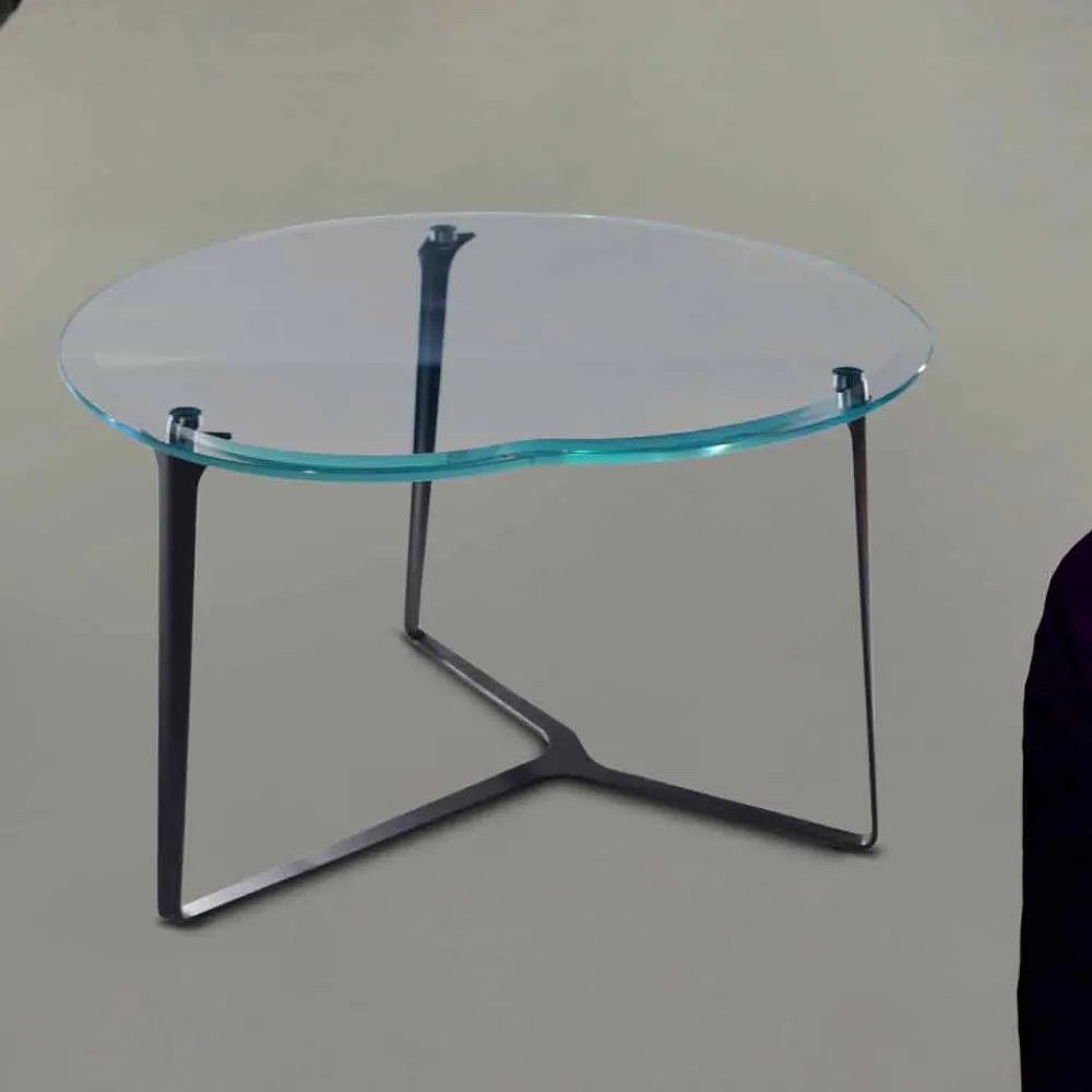 Viadurini Living Moderne Couchtische-Couchtisch, handgefertigt, aus Glas und Stahl Made in Italy - Alicante