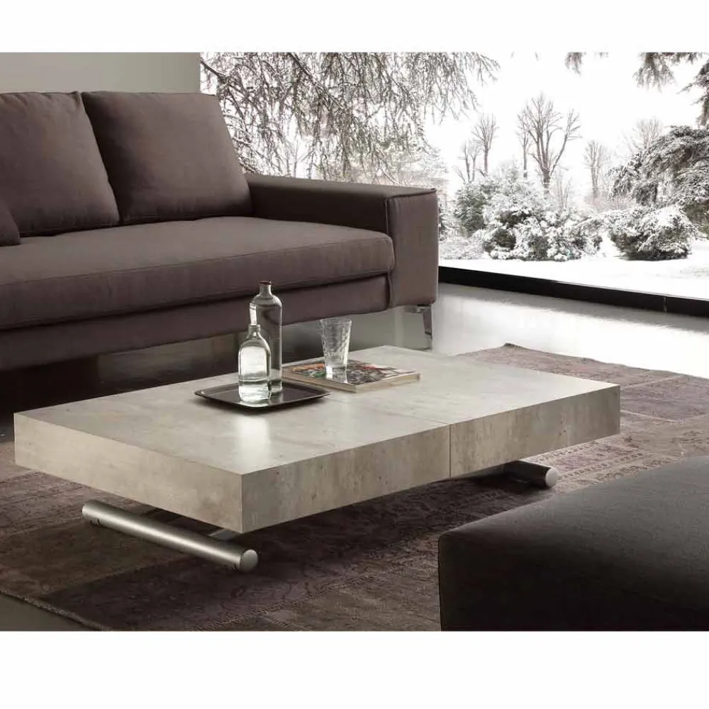 Viadurini Living Tisch Höhenverstellbar-Couchtisch höhenverstellbar mit melaminbeschichteter Tischplatte Palau