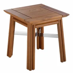 Viadurini in the Garden Garten Beistelltisch-Couchtisch im Freien aus Natur- oder Schwarzholz, 2 Größen - Suzana