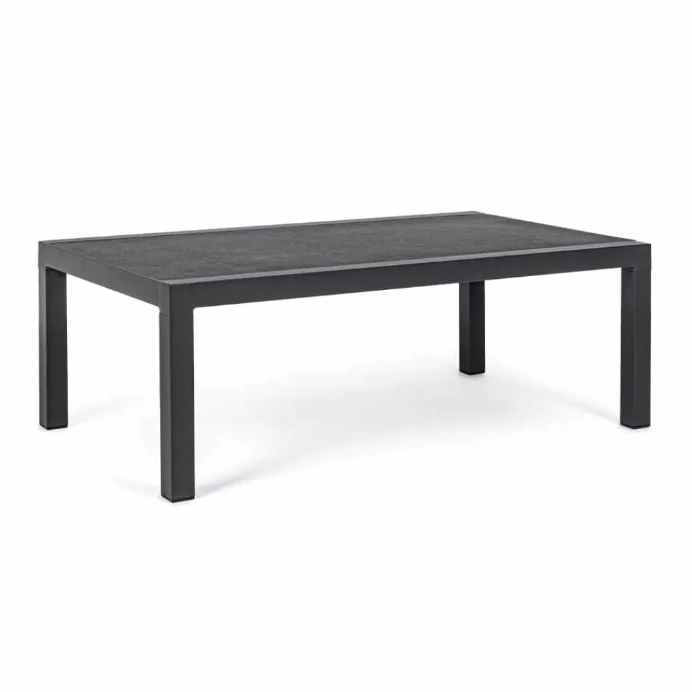 Viadurini in the Garden Garten Beistelltisch-Couchtisch im Freien mit Aluminiumbasis und Keramikplatte - Maino