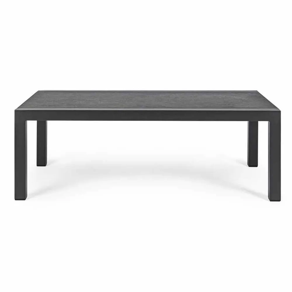 Viadurini in the Garden Garten Beistelltisch-Couchtisch im Freien mit Aluminiumbasis und Keramikplatte - Maino