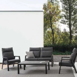 Viadurini in the Garden Garten Beistelltisch-Couchtisch im Freien mit Aluminiumbasis und Keramikplatte - Maino