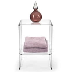 Viadurini Living Moderne Couchtische-Couchtisch mit 1 Regal aus transparentem Plexiglas, hergestellt in Italien – Mulan