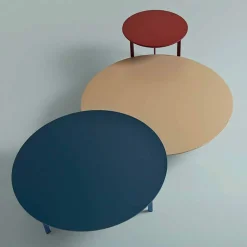 Viadurini Living Moderne Couchtische-Couchtisch mit 3 Stahlbeinen und farbiger Holzplatte – Hübsch