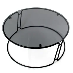 Viadurini Living Moderne Couchtische-Couchtisch mit Glasplatte und rundem Sockel, hergestellt in Italien – Tullia