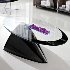 Viadurini Living Moderne Couchtische-Couchtisch mit Glasplatte mit Made in Italy Siebdruck - Campari