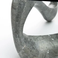 Viadurini Living Couchtische Aus Stein-Couchtisch mit Glasplatte und Sockel aus Fossilstein – Kalifornien