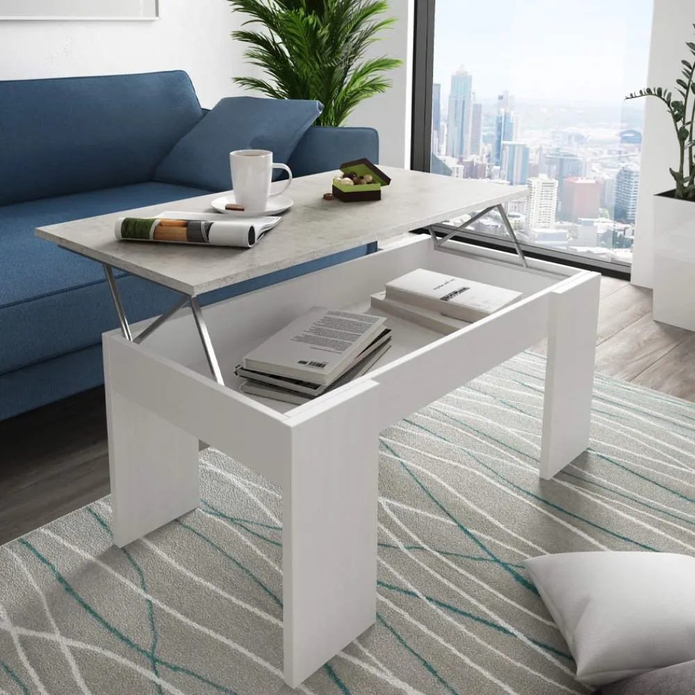 Viadurini Living Moderne Couchtische-Couchtisch mit Holzbehälter – Scandio