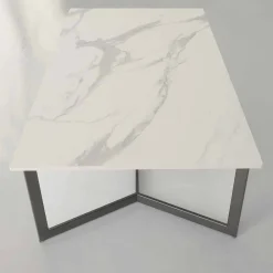 Viadurini Living Moderne Couchtische-Couchtisch mit HPL Top Weißer Marmoreffekt Made in Italy - Indio