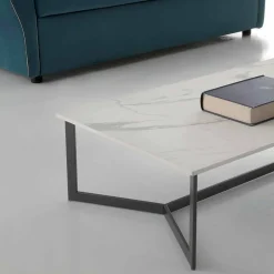 Viadurini Living Moderne Couchtische-Couchtisch mit HPL Top Weißer Marmoreffekt Made in Italy - Indio
